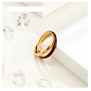 Anillo DE BODA 3-1 del fabricante indio directo Anillo de moda Premium con acabado dorado de triple banda de Plata de Ley 925 de alto pulido - Product Image 2