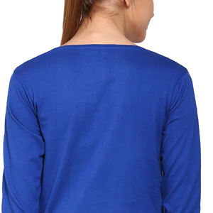 Fully Customize Printed Logo O-Neck Breathable <b>Women</b> <b>Long</b> Sleeve <b>Shirts</b> / s Blank Plain 100% Cotton Slim Fit <b>Women</b> <b>Shirt</b> - Product Image 5