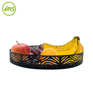 Bandeja grande para servir magdalenas de frutas redondas de madera de acacia de 13 \ "para cocina y sala de estar - Product Image 1