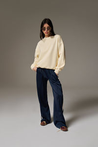 เสื้อสเวตเตอร์ผู้หญิงลายบัตเตอร์มิลค์เสื้อสเวตเตอร์คอระบายความร้อนมีฮู้ดสำหรับออกกำลังกายยาวฤดูหนาว - Product Image 4