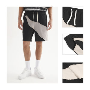 Pantalones cortos de lavado ácido para hombre, ropa informal de algodón con diamantes de imitación de Color negro, pantalones cortos de lavado ácido con apliques - Product Image 4