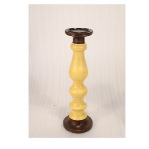 <b>Red</b> Polished Solid Wood Pillar <b>Candle</b> Holder for Home Living Room Table Top Decoration Use Solid Wood Pillar Holder - Product Image 5