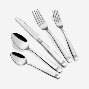 Juego de cubiertos de acero inoxidable con mango de nuevo diseño, set de Cubiertos de plata con acabado plateado para regalo de negocios y boda, venta al por mayor - Product Image 3