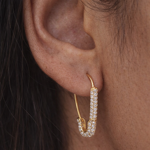 ต่างหูแบบเข็มกลัดเพชร - Product Image 3