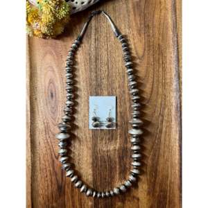 Navajo Handmade Fine Jewelry <b>Sets</b> Sterling Silver Graduated Jumbo <b>Pearls</b> - Product Image 1