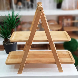Modern Bamboo Non-Folding Double Tier <b>Wall</b> <b>Mounted</b> Desktop Organizer <b>Shelf</b> - Product Image 2