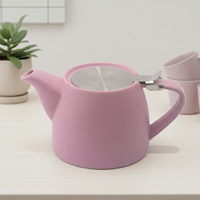 Théière en céramique de qualité supérieure 3460122-0.5, pot à infuser réutilisable 550ML, revêtement émaillé, design mignon pour le service quotidien du thé