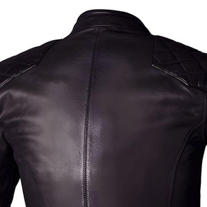Men's Custom Made Wholesale Leather <b>Jacket</b> with Stand Collar 100% Genuine Leather Zipper Closure - Product Image 6