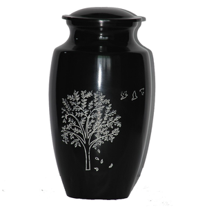 Urnes de crémation pour adultes en aluminium de haute qualité avec conception d'arbre couleur brun noirâtre finie pour l'approvisionnement funéraire en métal des cendres humaines - Product Image 4
