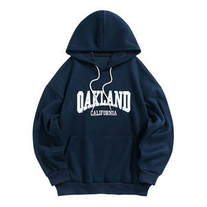 Pull à capuche à cordon de serrage Sweat-shirt à capuche en coton et polyester Oversized Y2K Drop Shoulder Winter - Product Image 1