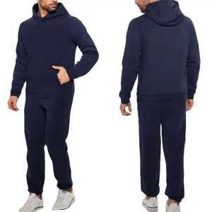 <b>Men</b> Sporty Tracksuit <b>Polyester</b> Cotton Knitted Quick Dry Casual Hoodie <b>Jogger</b> Set Gym Wear Activewear In Stock - Product Image 4