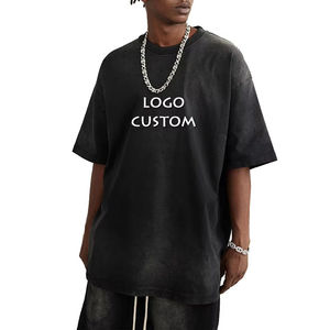 เสื้อยืดคอกลมผ้าฝ้ายซัมเมอร์ทรงหลวมสไตล์อเมริกันสปอร์ตไล่เฉดสีสำหรับผู้ชาย - Product Image 4