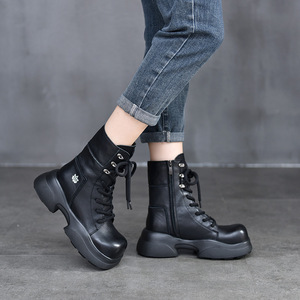 รองเท้าบูทส้นหนาแบบสวมสบายสำหรับผู้หญิง รองเท้าบูทส้นเตารีดสูงระดับเข่า สไตล์เอสพาดริลล์ รองเท้าบูทลำลองสำหรับผู้หญิงใส่ในฤดูร้อน - Product Image 3