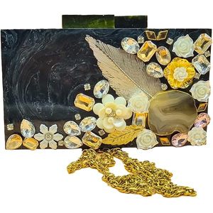 La más nueva venta caliente Lucite Shell bolso de noche Tokio acetato resina embrague acetato tortuga monedero colores grises por artesanía hecha a mano - Product Image 4