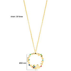 Colgante redondo de Plata de Ley 925 con forma de corazón, joyería hecha a mano - Product Image 5