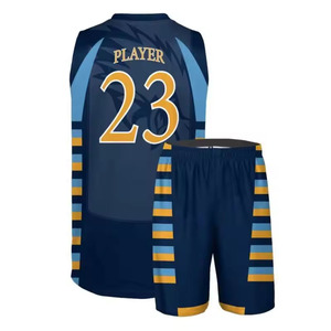 Uniforme de Baloncesto para Hombre, Talla Grande, Nuevo Diseño, Impresión Digital, Mezcla de Colores, Transpirable, con Parches Bordados, Estilo Conjunto, 100% Poliéster - Product Image 5