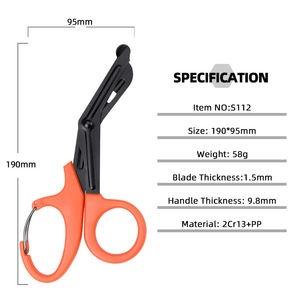 กรรไกรอเนกประสงค์สแตนเลสด้ามจับพลาสติกแหล่งพลังงานด้วยมือสำหรับพยาบาลและการตัดผ้าพันแผล - Product Image 2