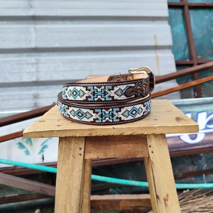 Nueva llegada occidental aleación con cuentas vaquero vaquera cinturón herramientas manuales cinturón para el cabello tamaño personalizado internacional Rodeo hebilla hombres mujeres - Product Image 5