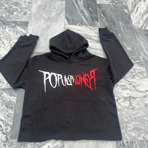 Sweat à capuche en coton épais de haute qualité pour hommes Sweat-shirt personnalisé surdimensionné imprimé bouffée avec techniques brodées - Product Image 5