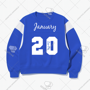 เสื้อสเวตเชิ้ต Zeta Phi Beta มกราคม 20 J20 เสื้อสเวตเชิ้ตปักลายคุณภาพสูงแบบลำลอง คอกลม - Product Image 1