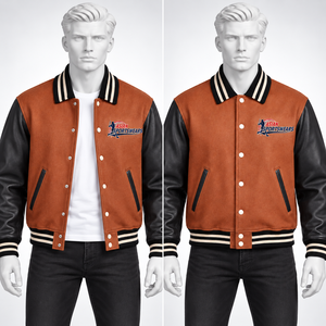 High Street Fashion Winter <b>Leather</b> Varsity <b>Jackets</b> Front Oversized Fit Breathable Eco-Friendly Trendy Aesthetic Urban Letterman - Product Image 1