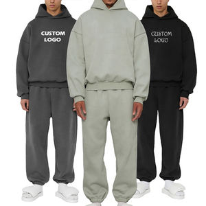 Pantalon de survêtement en coton lavé de haute qualité personnalisé 2 pièces ensemble pour hommes survêtement sweat à capuche et jogging ensemble pulls à capuche surdimensionnés - Product Image 1