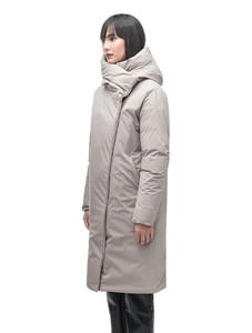 Parka acolchada de gran tamaño con capucha transpirable de punto de calidad superior para mujer con sombrero desmontable y chaqueta de invierno acolchada - Product Image 2