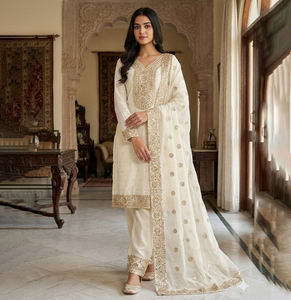 Salwar Kameez Ecológico para Mujer, Completamente Cosido, Ideal para Bodas, Top de Longitud Midi con Dupatta y Pantalón, Listo para Usar, Gran Venta - Product Image 1