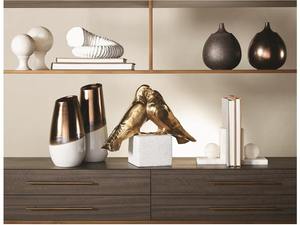 รูปปั้นประดับโต๊ะอาหารสีขาวรูปนกเลิฟเบิร์ดสีทองหรูหราสำหรับบ้านสำนักงานงานแต่งงานของขวัญงานจัดแสดงฐานสีขาว - Product Image 3