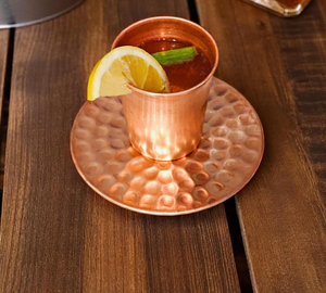 Sous-verre en métal martelé, ensemble de sous-verres en cuivre, sous-verres en métal faits à la main, sous-verre rustique pour boissons, sous-verre vintage en métal, sous-verre en laiton - Product Image 5