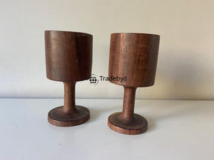 Tradebyd Verre en bois pour utilisation quotidienne de table Verres rustiques naturels Tasse faite à la main pour cadeaux écologiques ou décor de cuisine - Product Image 5