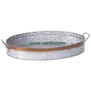 Plateau galvanisé au design moderne, style ferme, sûr pour les aliments et polyvalent, pour la décoration de salle de bain, la présentation de nourriture, le rangement de plantes, les plats et assiettes - Product Image 5