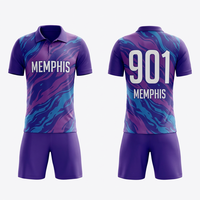 Ensemble d'uniformes de football personnalisés respirants de qualité professionnelle, kit de sublimation pour marques WR-ZQF014