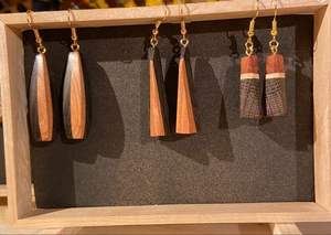 อุปกรณ์เสริมหูไม้ย้อนยุคสีตัดกันต่างหูไม้เรขาคณิตโอ้อวดพู่ยาวต่างหูไม้เครื่องประดับยอดนิยม - Product Image 5