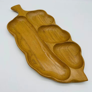 จานและชามไม้ทำด้วยมืออุปกรณ์สำหรับโรงแรมแผ่นและถาดไม้ธรรมชาติสำหรับร้านอาหารขายส่ง - Product Image 1