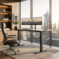 Table électrique extensible ZWEAL, moderne, réglable en hauteur, double moteur, acier inoxydable, bureau assis-debout, pour la maison et le bureau