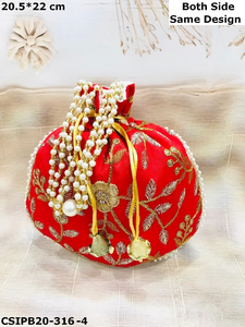 Embrayage Potli brodé à la main indien Craftstages International Multi Color pour les faveurs de mariage Return Gifts Memorable - Product Image 4