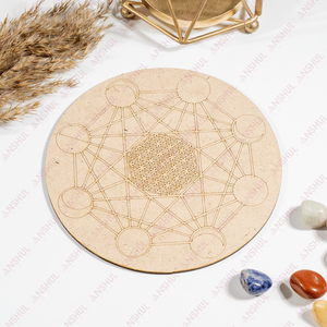 Tableros de Cristal con Fases Lunares y Shree Yantra de Madera Hechos a Mano de Primera Calidad, 6 Pulgadas, para Sanación y Meditación, Anshul Impex - Product Image 3