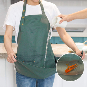 Delantal impermeable con logotipo personalizado 100% lona de algodón orgánico cocina limpia Chef de cocina Delantales para mujeres - Product Image 2