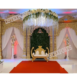 Estilo moderno Maharaja Indian Wedding Reception Stage Setup Tradicional Bollywood Indian Wedding Stage Decoration - Product Image 1