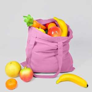 Sacs fourre-tout promotionnels en toile 100 % coton rose pour légumes, personnalisables avec logo, vente en gros OEM - Product Image 4