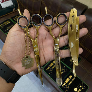 ชุดกรรไกรตัดผม6 1/2สีทองแบบมืออาชีพชุดเครื่องมือจัดแต่งทรงผมอเนกประสงค์คุณภาพสูงทนทาน3ชิ้น - Product Image 3