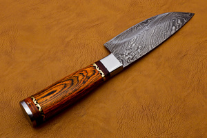 มีดเชฟดามัสกัสทำด้วยมือพร้อมด้ามจับเหล็กและไม้ pakka ปรับแต่งได้ตามต้องการ - Product Image 5