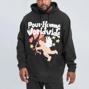 2025 diseño personalizado de los hombres Puff impresión chándal apilado 100% algodón acampanado Jogger pantalón chándal y Sudadera con capucha conjunto para hombres - Product Image 5