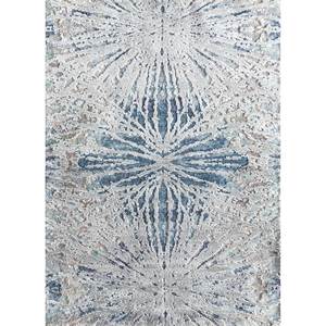 Alfombra Kavi Azul de Lana y Seda de Bambú Anudada a Mano, Colección Teoría del Caos, Alfombras Jaipur, Diseño Abstracto para Decoración de Sala de Estar - Product Image 1