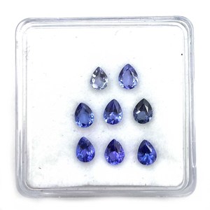 Lot de pierres précieuses tanzanite naturelle taillées en poire de Tanzanie 5-15 MM coupe à facettes violette IGI certifiée pour la fabrication de bijoux traités thermiquement - Product Image 4