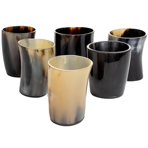 Mini chupito de cuerno vikingo para Feria Renacentista y cosplay Vaso de chupito de cuerno para beber de estilo nórdico auténtico con logotipo - Product Image 1