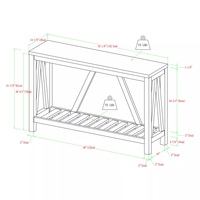 Table console convertible en bois d'acajou au design industriel moderne pour la maison, l'hôtel, la villa, l'entrée, le salon, l'appartement, meubles