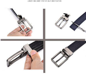 เข็มขัดคาดเอวหนังสำหรับผู้ชายเข็มขัดอัลลอยแนวธุรกิจหัวเข็มขัดหมุนได้สองด้านออกแบบโลโก้ได้ตามต้องการ - Product Image 3