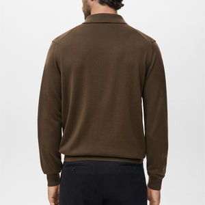 2025 OEM à la mode Logo brodé personnalisé chandails boutonnés pour hommes tricots à manches longues chandails pour hommes chauds personnalisés - Product Image 4